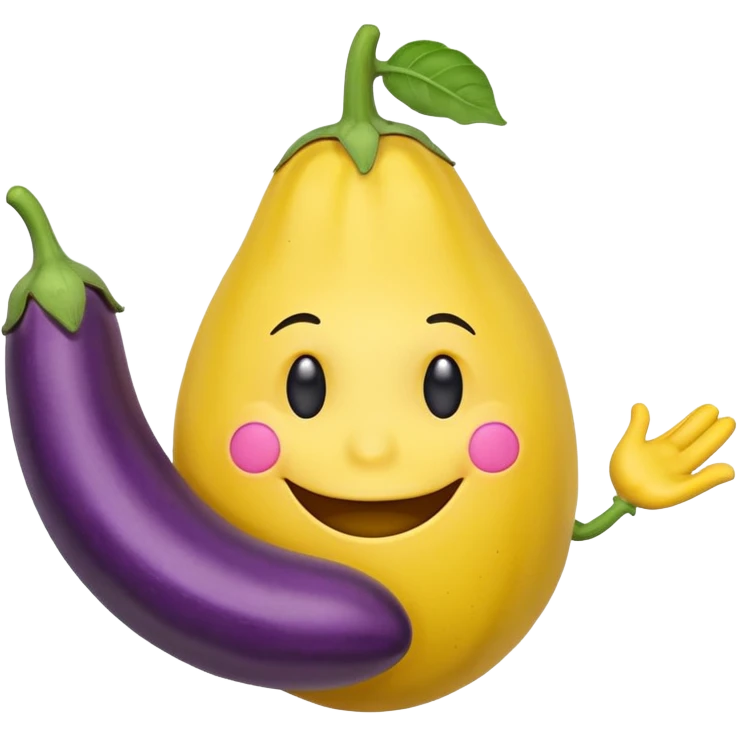 Smiley face 🤓 holding 🍆 emoji