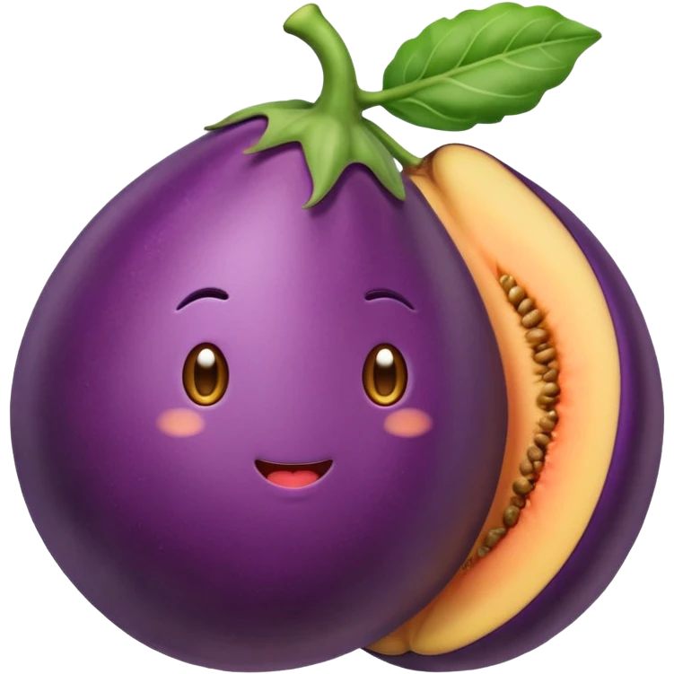 eggplant inside a peach emoji