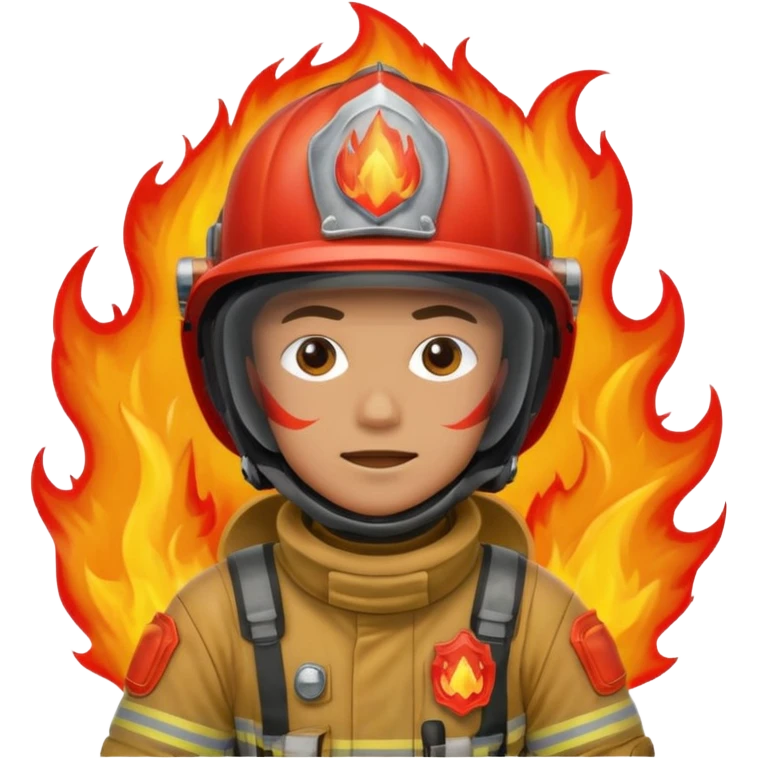 Firefighter on fire emoji