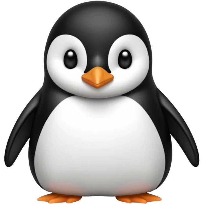 Crea un pinguino tierno con un lazo en forma de moñito emoji