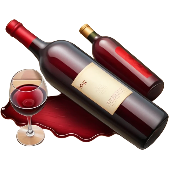 a wine bottle lying on its side rolling on the floor emoji
