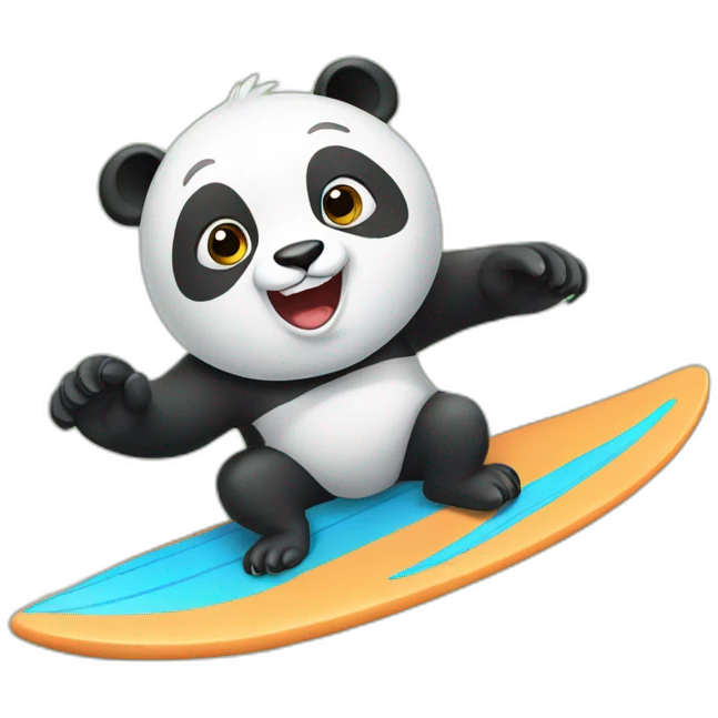 Panda surfing emoji