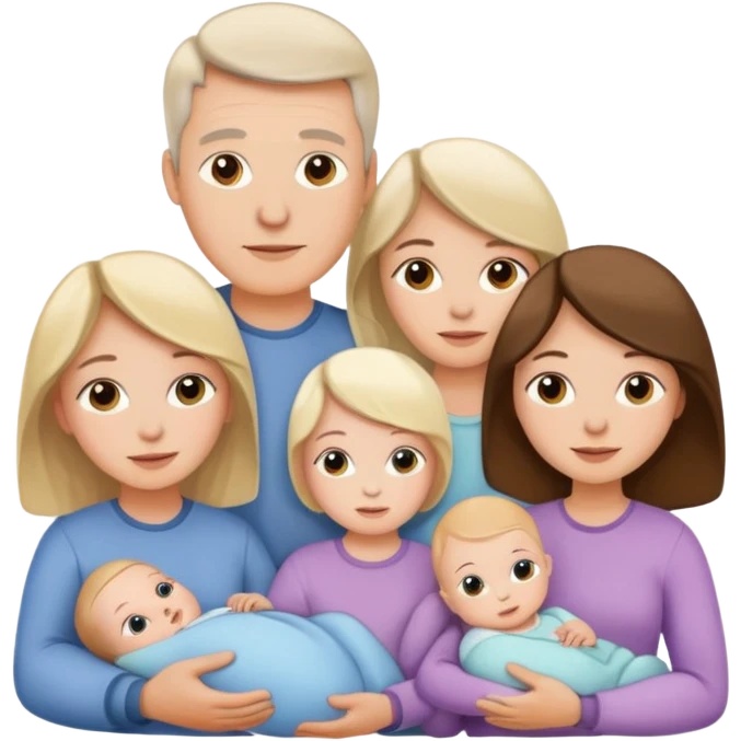 Parents with 3 older girls and 1 baby girl emoji
