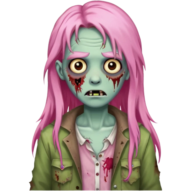 zoombie pink long hair emoji