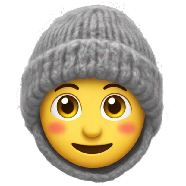 Grey mohair beanie emoji