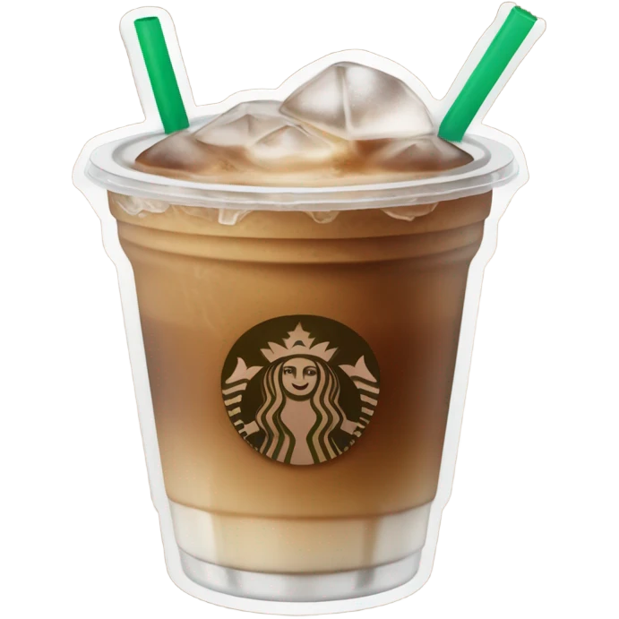 Starbuck ice coffee with ice cubes emoji