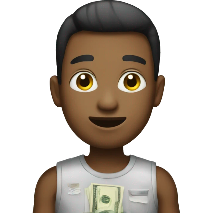 SShort boy with money emoji