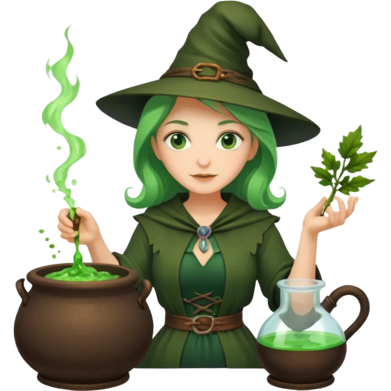 green witch cooking potion emoji