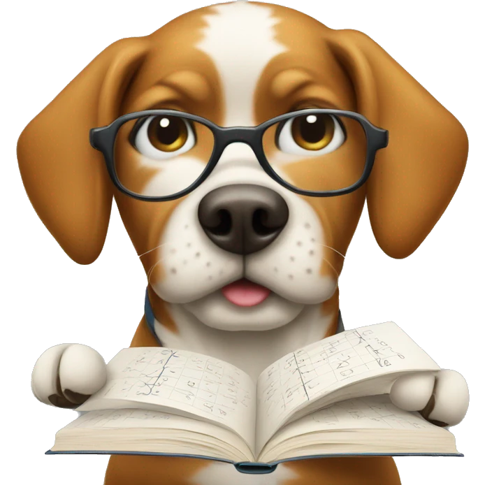 dog studying math emoji