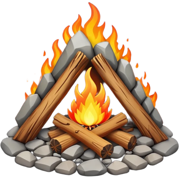 campfire surrounded by stones, tribal style emoji emoji
