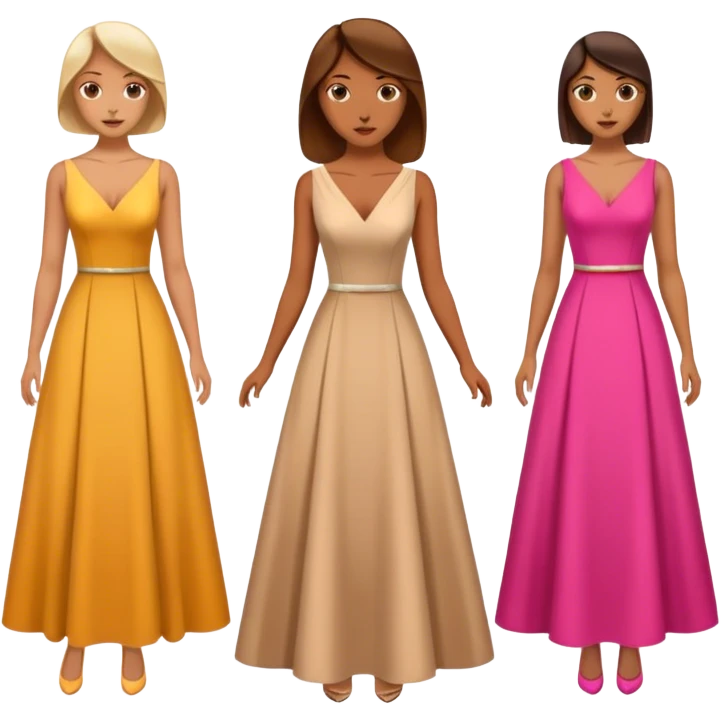 Woman choosing between two dresses emoji