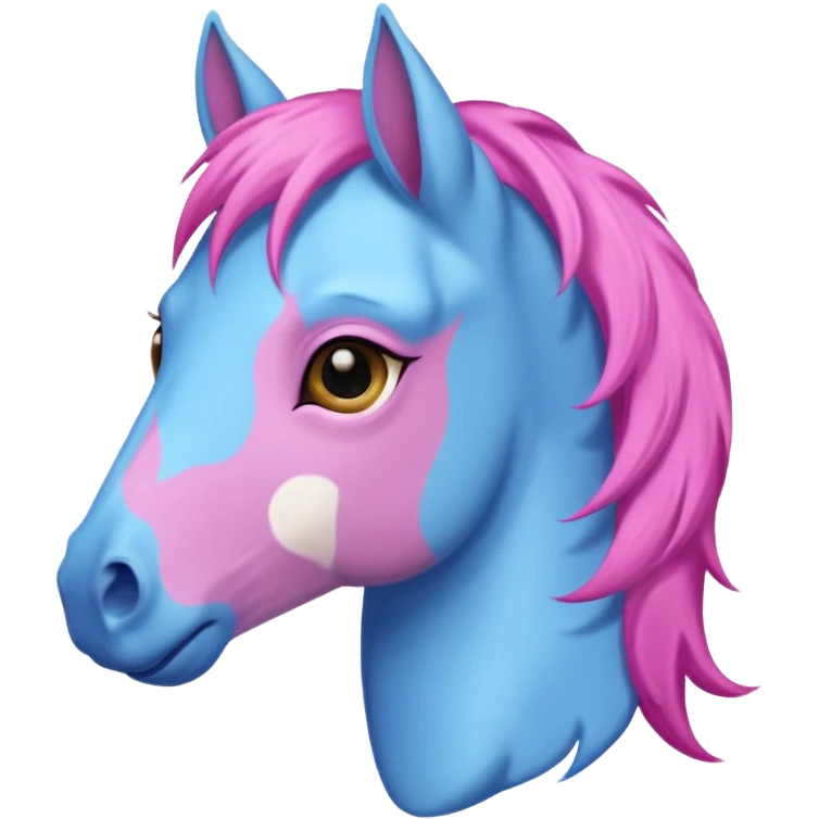  horse with and blue pink hair emoji