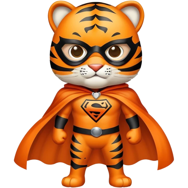 Superhero tiger with cape and mask emoji