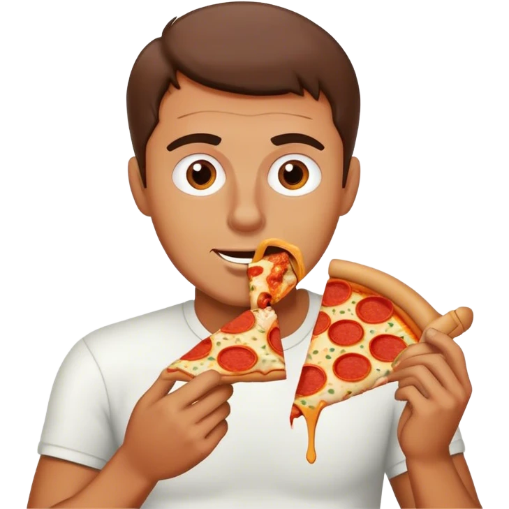 Guy eating pizza emoji