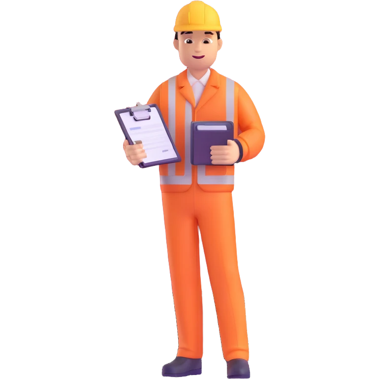 freight forwarding agent with clipboard and shipping containers emoji