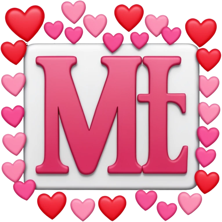 Mit vieeel Lieeebe - letter on a sign and hearts around it emoji