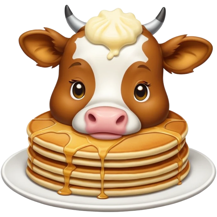 Cow eating pancakes emoji