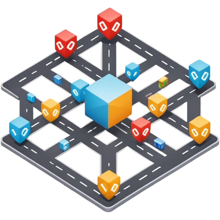 network with boxes at intersection points emoji