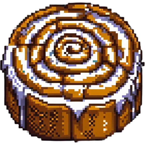 cinnamon roll pixel art, no background emoji