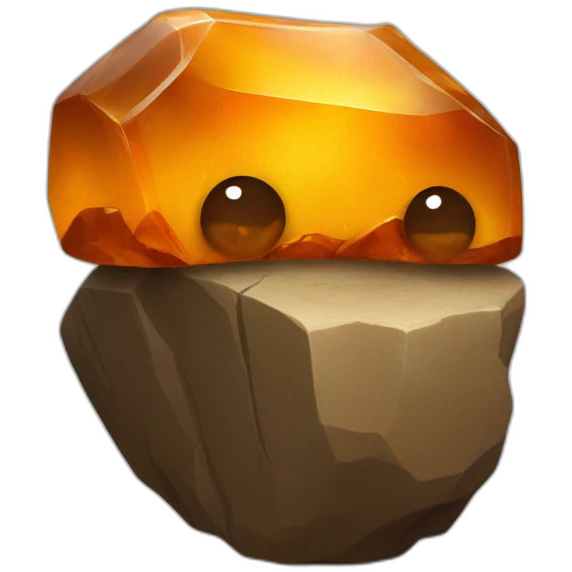 Amber rock with legs and arms emoji