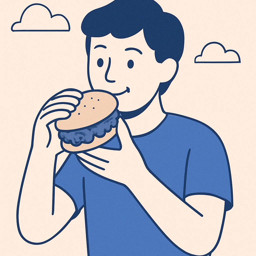 person eating sloppy joe emoji