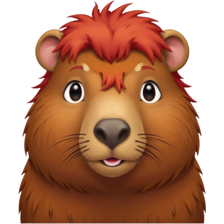 Capybara with red rock hair emoji
