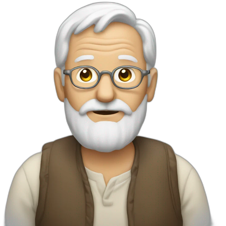 old man with his herat in his hand emoji