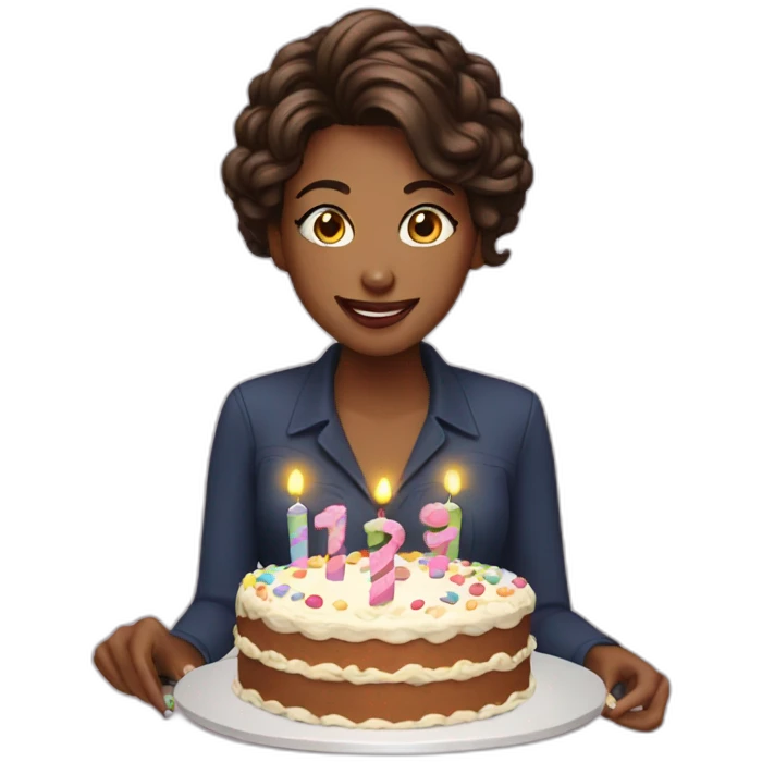 Birthday girl cutting a cake emoji