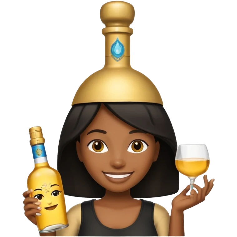Black girl emoji with don Julio on her head emoji