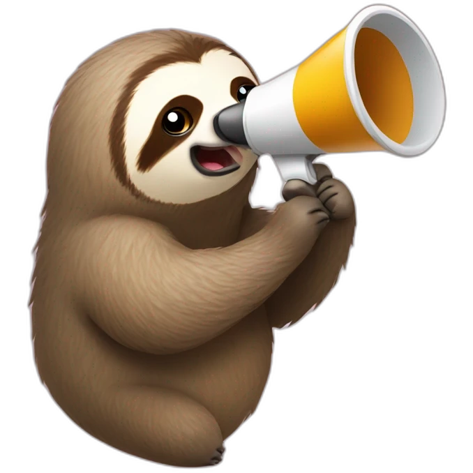 sloth megaphone emoji