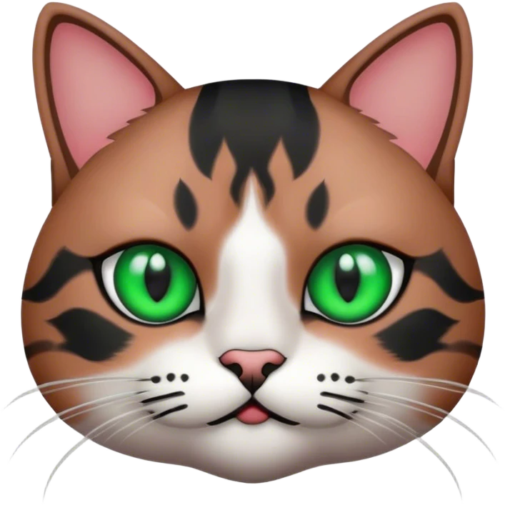 cat with black on face and green eyes emoji