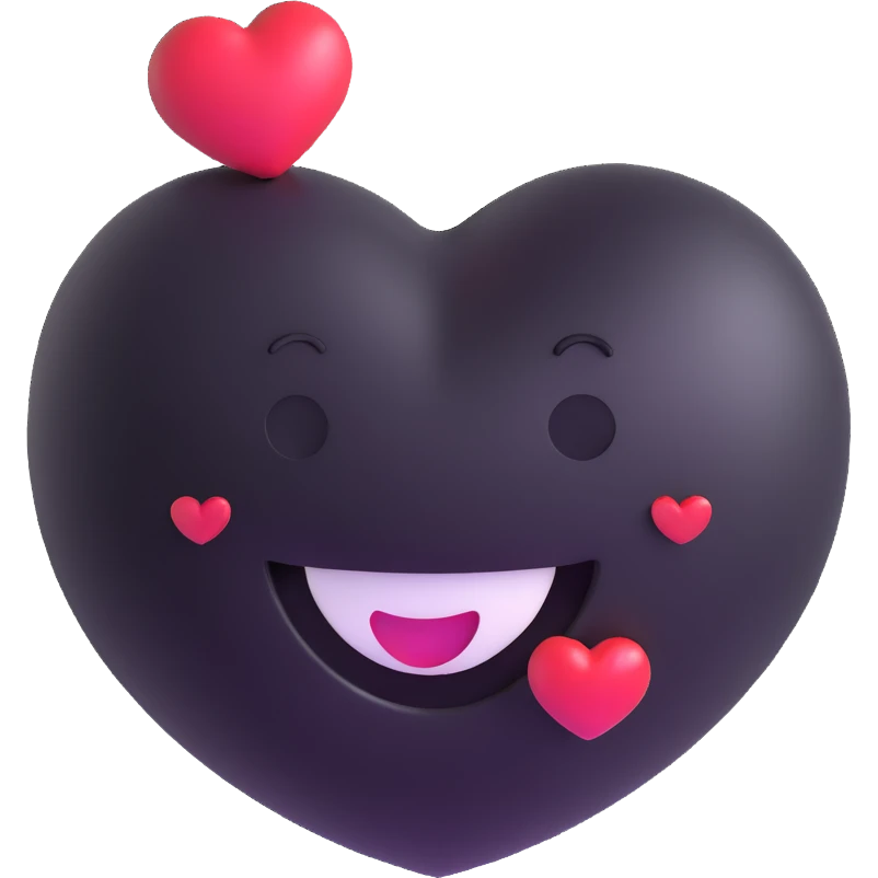smiling face with heart, glossy, soft shadows emoji