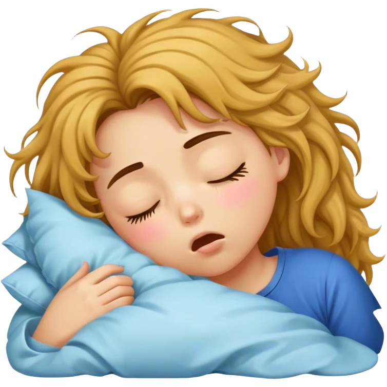 Sleeping teenage girl, drooling/messy hair  emoji