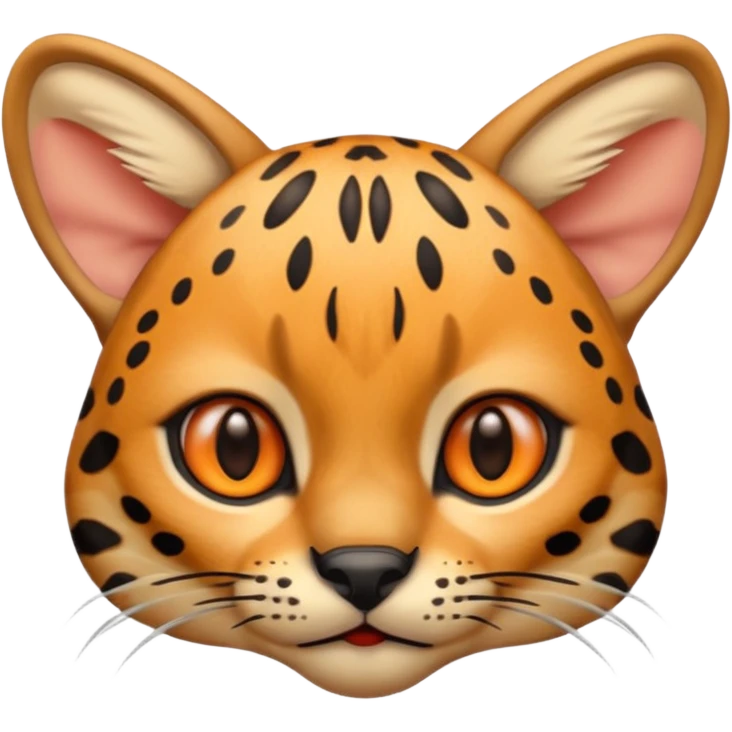 Draw an emoji of the face of an ocelot. emoji