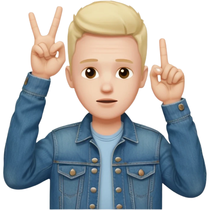 Eddie the freak from stranger things with his iconic hand sign over his head emoji