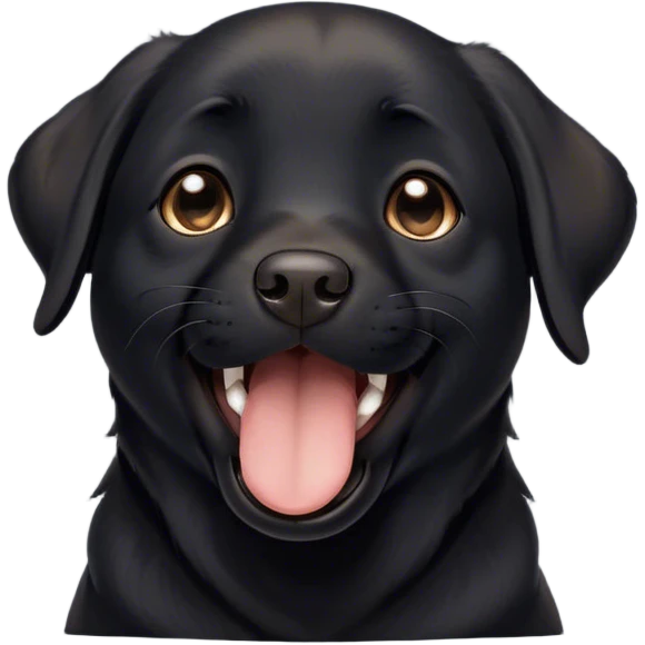 Cinematic Cute Yawning Black Labrador Portrait Emoji, Head tilted slightly with a dramatic, wide-open yawn, showcasing a smooth black Fur with a velvety texture, floppy ears slightly drooping, round brown eyes barely open in drowsy contentment, Simplified yet irresistibly adorable features, highly detailed, glowing with a soft, cozy glow, high shine, relaxed yet expressive, stylized with a touch of whimsy, bright and endearing, soft glowing outline, capturing the essence of a sleepy yet affectionate companion, so drowsy it feels like it could stretch out of the screen and curl up for a nap! emoji