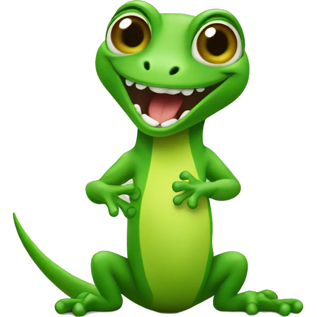 Green Gecko singing emoji