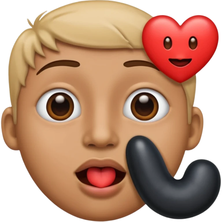 Heart eye emoji a black penis in mouth emoji