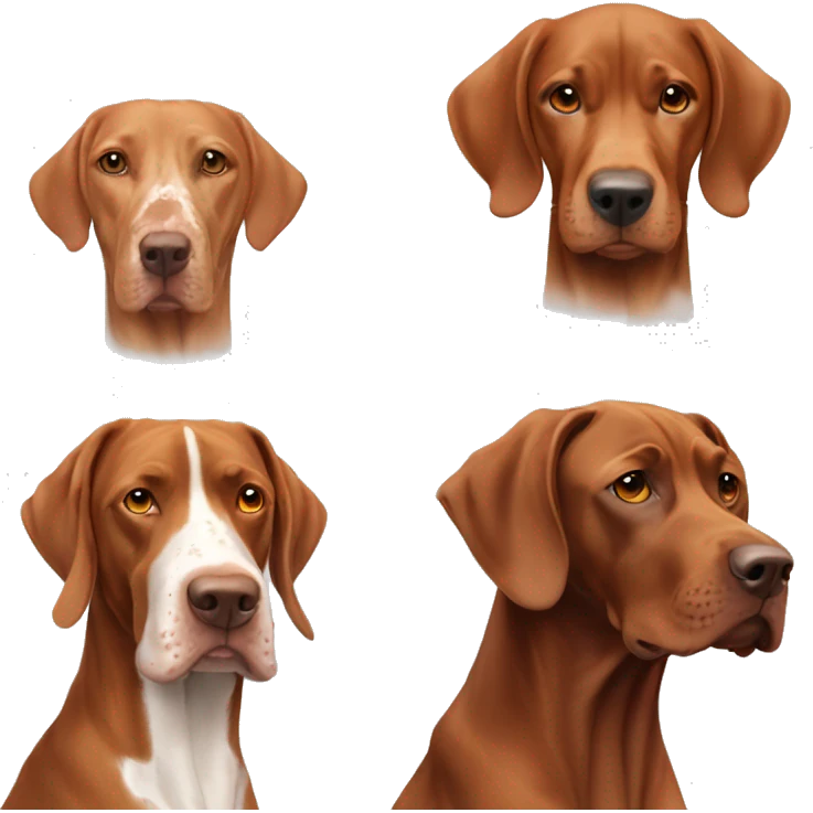 Two vizslas and Germain short hair pointer emoji