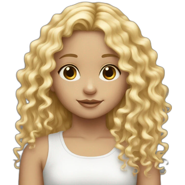 white little girl curly blonde long hair emoji