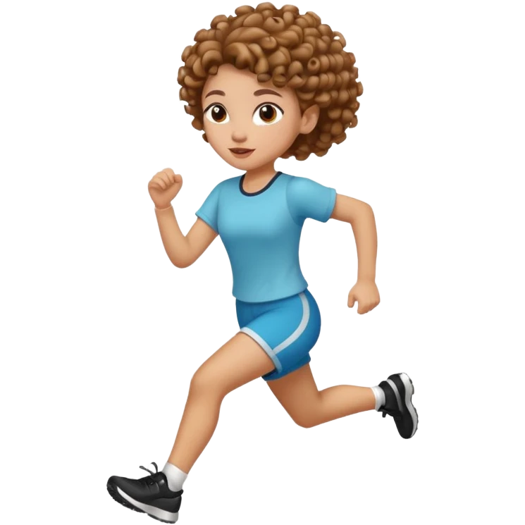  curly 
updo hair brown hair girl running emoji