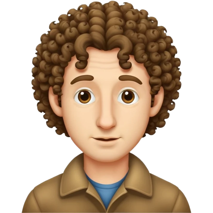 man with curly hair and big nose emoji