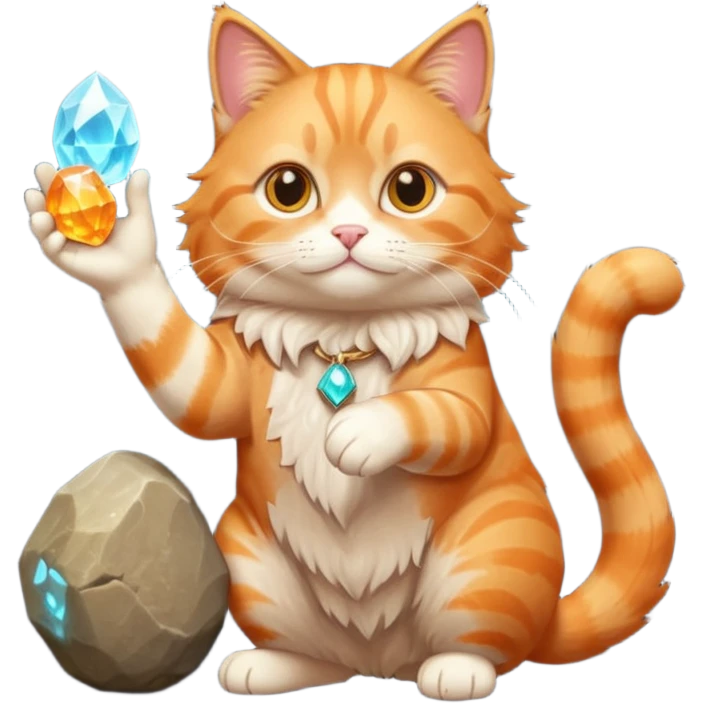 full body of cat with magical stone


 emoji