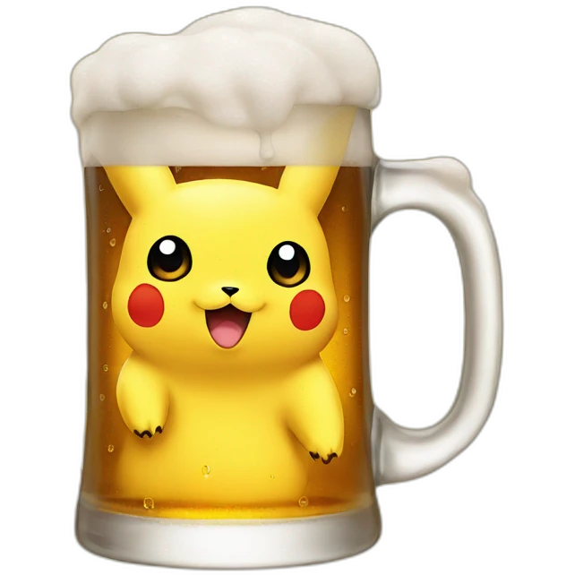 Pikachu beer emoji