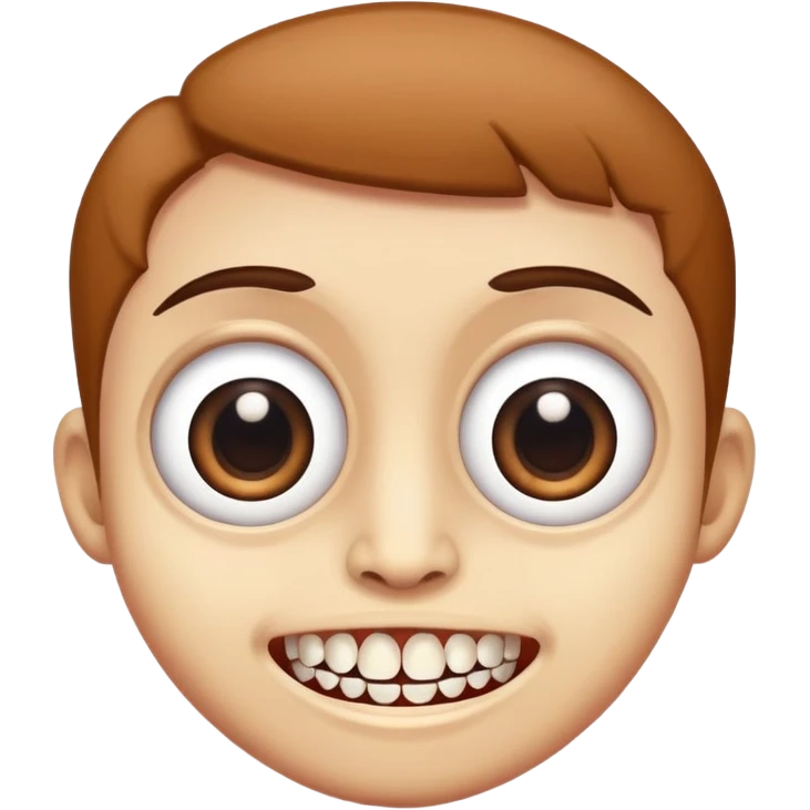 Huge eyes with teeth showing  emoji