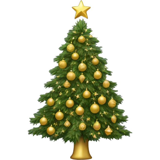 A Christmas tree with gold ornaments  emoji