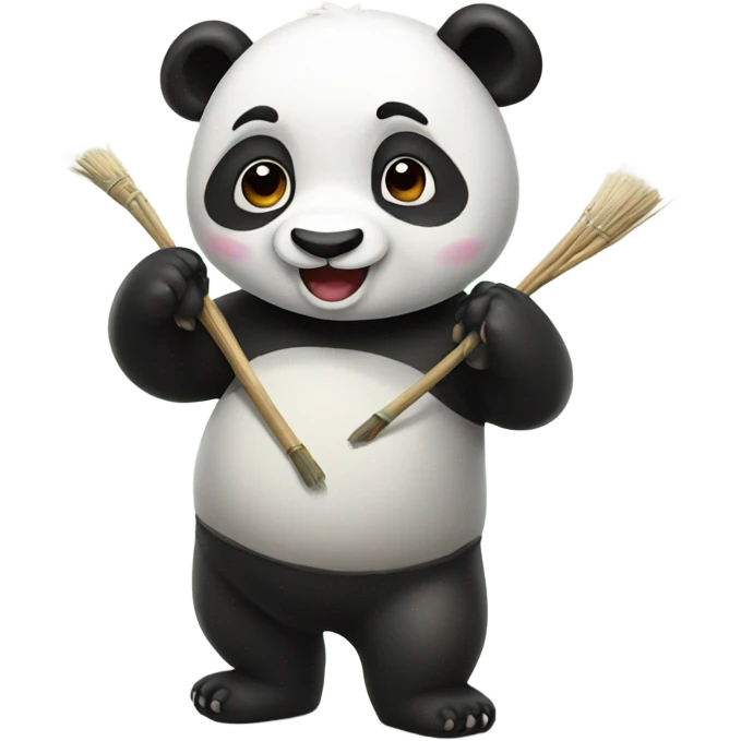 Happy panda painting  emoji