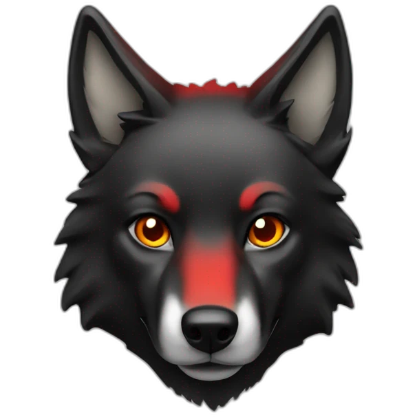 black and red wolf emoji