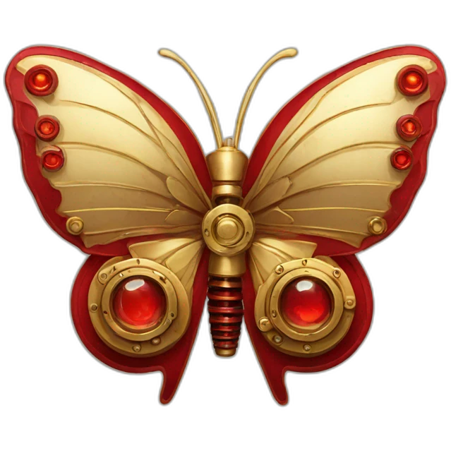 gold and red steampunk butterfly emoji
