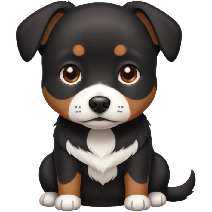 Small black dog with a white patch on her chest emoji